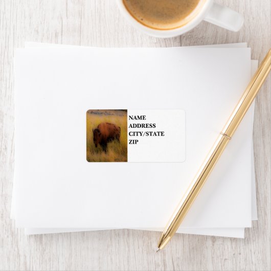 'Südwest Buffalo of the Prarie' Adressaufkleber (Insitu)