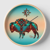 Südwest Buffalo Rundholz-Wanduhr Uhr (Vorderseite)