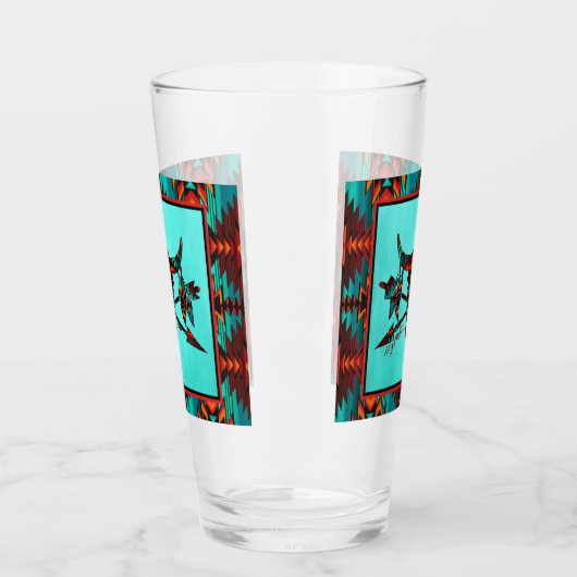 Südwest-Buffalo-Schädel und -Pfeile Glas (Links)