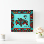 Südwest Buffalo Square Wall Clock Quadratische Wanduhr (Zuhause)