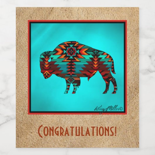 Südwest-Buffalo-Weinetikett Weinetikett (Einzelnes Label)