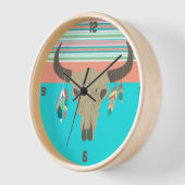 Südwest Bull Skull and Feathers Uhr (Winkel)