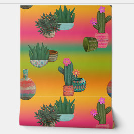 Südwest Cactus Blume Pots Ombre Beauty Tapete