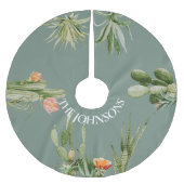 Südwest Cactus Cacti Sukkulente Pflanze Wüste Polyester Weihnachtsbaumdecke (Vorderseite)