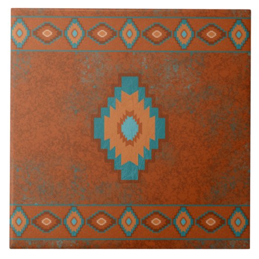 Südwest Canyons Diamond Geometric Border Fliese (Vorderseite)
