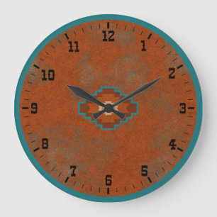 Südwest-Canyons Geometrische Mesa Old West Groß Große Wanduhr