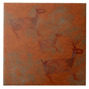 Südwest-Canyons Hirsch-Petroglyphe Fliese
