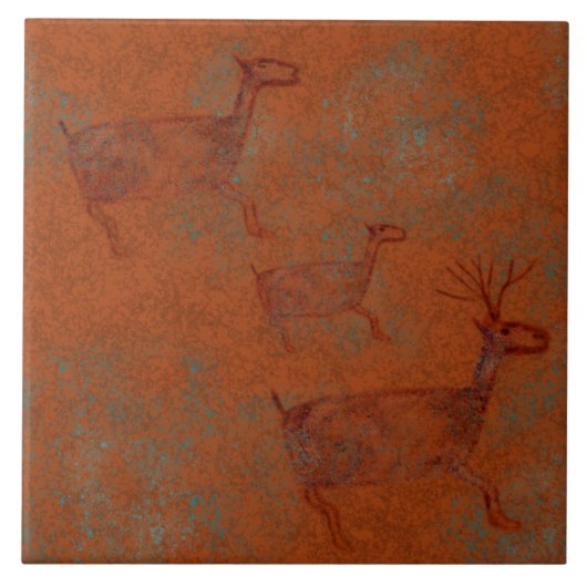 Südwest-Canyons Hirsch-Petroglyphe Fliese (Vorderseite)