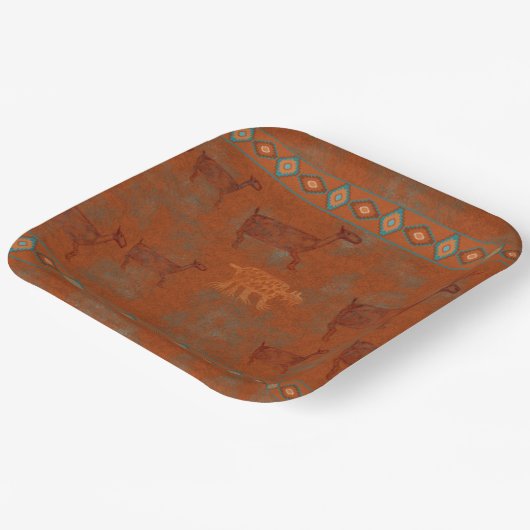 Südwest Canyons Petroglyphs Pappteller (Gewinkelt)