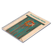 Südwest Chile Kranz an der rustikalen blauen Holzt Notizblock (Linke Seite)