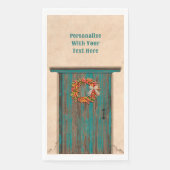 Südwest Chile Kranz an der rustikalen blauen Holzt Serviette (Vorderseite)