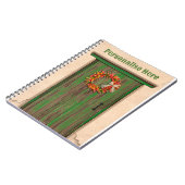 Südwest Chile Kranz an der rustikalen grünen Holzt Notizblock (Linke Seite)