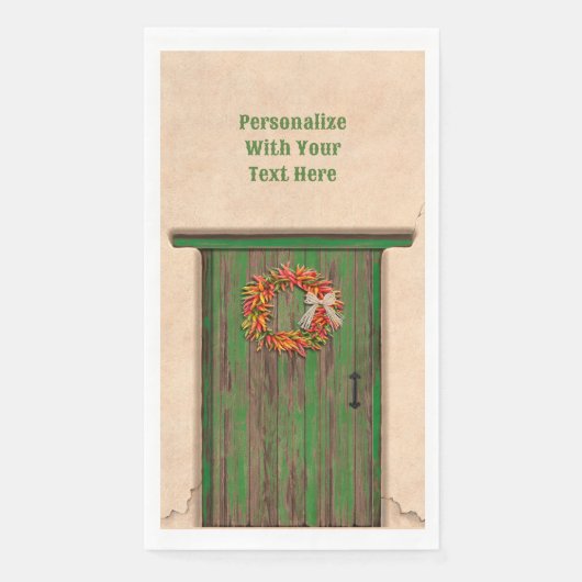 Südwest Chile Kranz an der rustikalen grünen Holzt Serviette (Vorderseite)