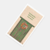 Südwest Chile Kranz an der rustikalen grünen Holzt Serviette (Ecke)