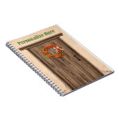 Südwest Chile Kranz an der rustikalen Holztür Notizblock (Rechte Seite)