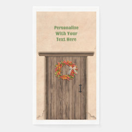 Südwest Chile Kranz an der rustikalen Holztür Serviette