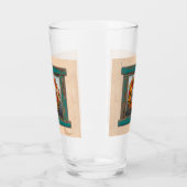 Südwest Chile Kranz auf Rustic Blue Wood Window Glas (Links)