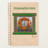 Südwest Chile Kranz auf rustikalem Grün-Holzfenste Planer (Vorderseite)