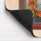 Südwest Chile Kranz auf Rustikalem Rotes Holzfenst Mousepad (Ecke)