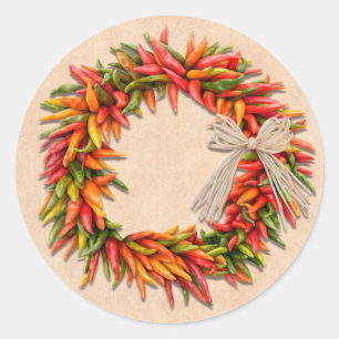 Südwest-Chile-Ristra-Kranz-Feiertage Weihnachten Runder Aufkleber