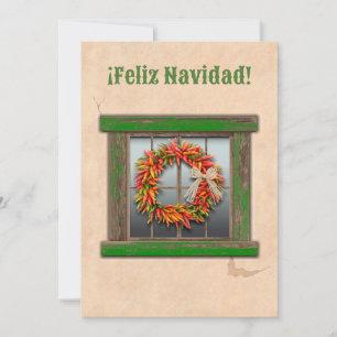 Südwest-Chile-Ristra-Kranz-Flach-Weihnachtskarte Feiertagskarte