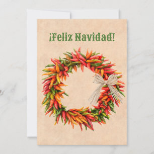 Südwest-Chile-Ristra-Kranz-Flach-Weihnachtskarte Feiertagskarte