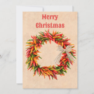 Südwest-Chile-Ristra-Kranz-Flach-Weihnachtskarte Feiertagskarte