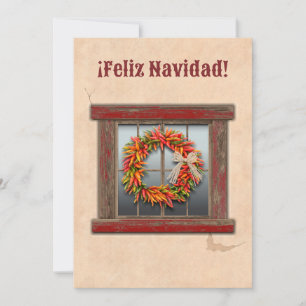 Südwest-Chile-Ristra-Kranz-Flach-Weihnachtskarte Feiertagskarte