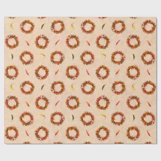 Südwest Chile Ristra Wreath auf Adobe Wall Geschenkpapier (Flach)