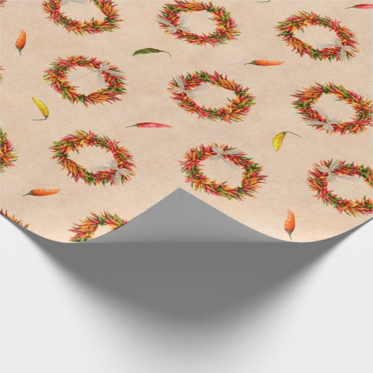 Südwest Chile Ristra Wreath auf Adobe Wall Geschenkpapier (Ecke)