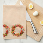 Südwest Chile Ristra Wreath auf Adobe Wall Geschirrtuch (Viertel Falte)