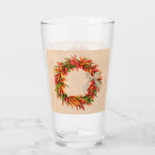 Südwest Chile Ristra Wreath auf Adobe Wall Glas (Rückseite)