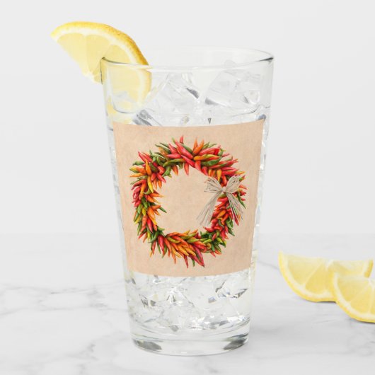 Südwest Chile Ristra Wreath auf Adobe Wall Glas (Vorderseite Ice)