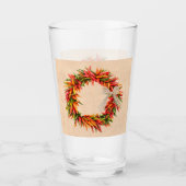 Südwest Chile Ristra Wreath auf Adobe Wall Glas (Vorderseite)