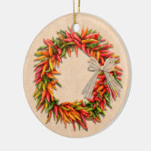 Südwest Chile Ristra Wreath auf Adobe Wall Keramik Ornament (Links)