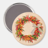 Südwest Chile Ristra Wreath auf Adobe Wall Magnet (Vorderseite/Rückseite)