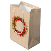 Südwest Chile Ristra Wreath auf Adobe Wall Mittlere Geschenktüte (Rückseite Schrägansicht)