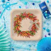 Südwest Chile Ristra Wreath auf Adobe Wall Pappteller (Party)