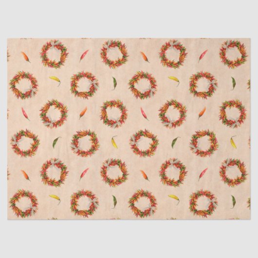 Südwest Chile Ristra Wreath auf Adobe Wall Seidenpapier (Vorderseite)