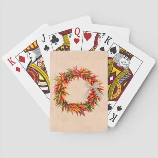 Südwest Chile Ristra Wreath auf Adobe Wall Spielkarten (Rückseite)
