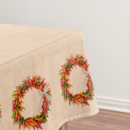 Südwest Chile Ristra Wreath auf Adobe Wall Tischdecke