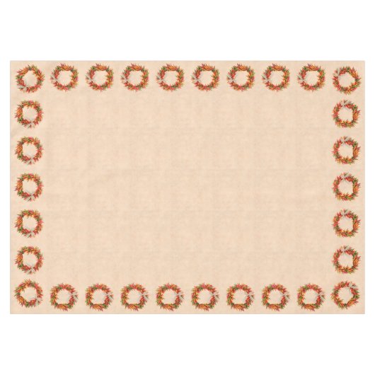 Südwest Chile Ristra Wreath auf Adobe Wall Tischdecke (Vorderseite (Horizontal))