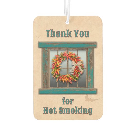 Südwest Chile Ristra Wreath Blue Window Custom Autolufterfrischer (Rückseite)