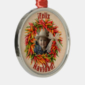 Südwest Chile Ristra Wreath Personalisiert Ornament Aus Metall (Rechts)