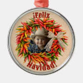 Südwest Chile Ristra Wreath Personalisiert Ornament Aus Metall (Vorne)