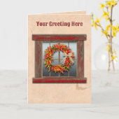 Südwest Chile Ristra Wreath Rustikales Rotes Fenst Karte (Gelbe Blume)