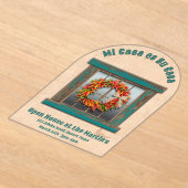 Südwest Chile Wreath Blue Window Personalisiert Acryleinladungen (Ablage )