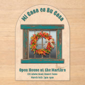 Südwest Chile Wreath Blue Window Personalisiert Acryleinladungen (Vorderseite)