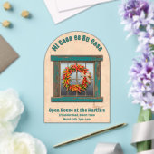 Südwest Chile Wreath Blue Window Personalisiert Acryleinladungen (Insitu (Hochzeit))