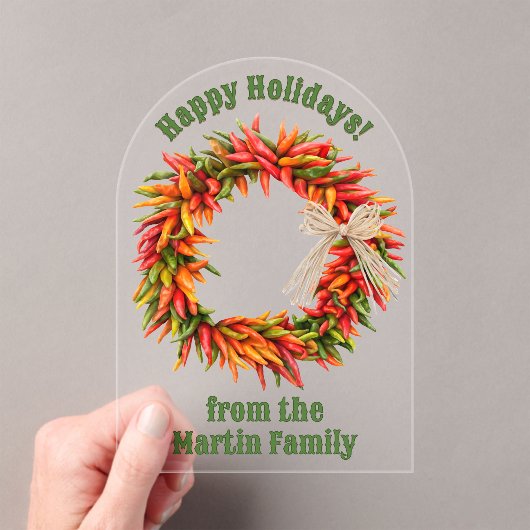 Südwest Chile Wreath Personalisiert Grußkarte Acryleinladungen (Insitu (Handheld))